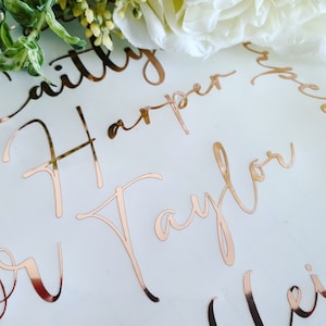Custom Name Decal | Gold Foil Decal | Labels Stickers | Glass Decal | Custom Vinyl Decal