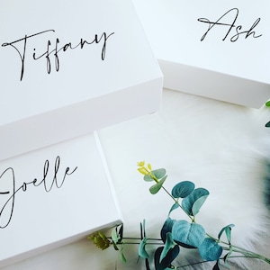 White Black Personalised Bridesmaid Proposal Box,  Gift box Name Decal, Will You Be My Bridesmaid, Wedding, Birthday, Maid of Honour Gift