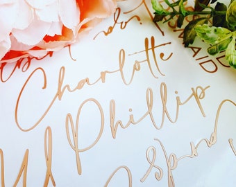 Custom Name Decal | Gold Foil Decal | Labels Stickers | Glass Decal | Custom Vinyl Decal