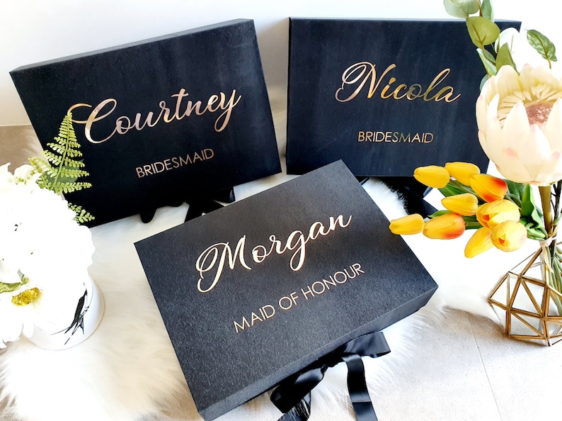 Personalised Bridesmaid Proposal Box NAME DECAL ONLY Gift Etsy Australia