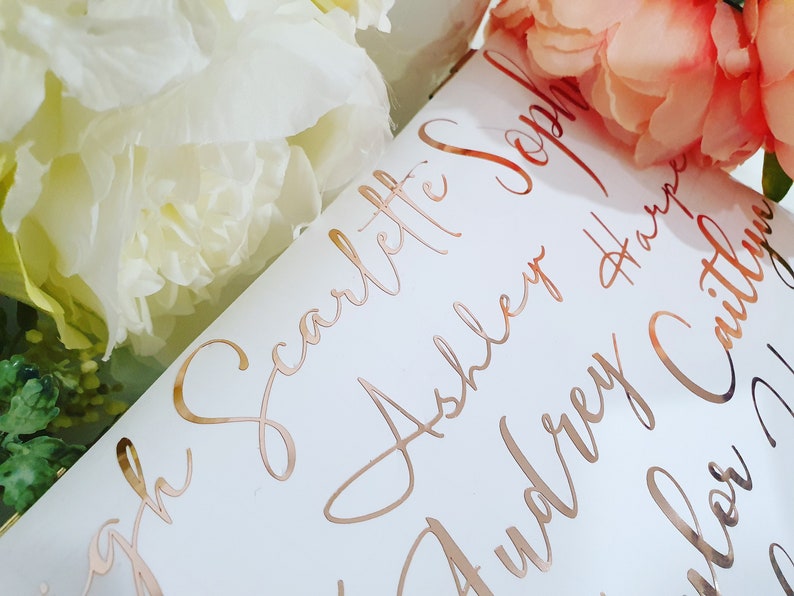 Custom Name Decal Gold Foil Decal Labels Stickers Glass Etsy