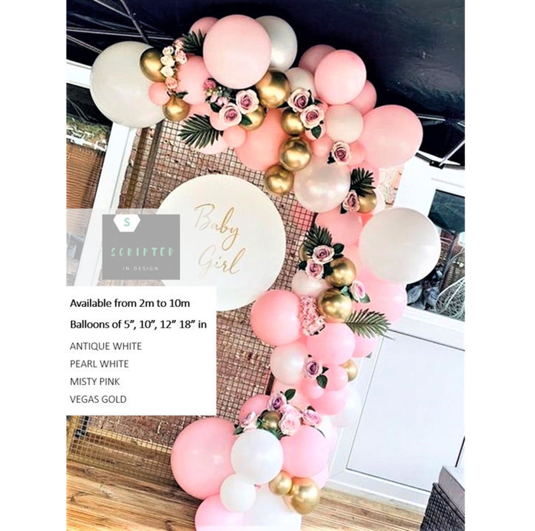 Balloon Garland Kit | DIY Arch White Gold Pink Pastel Blush | Birthday ...