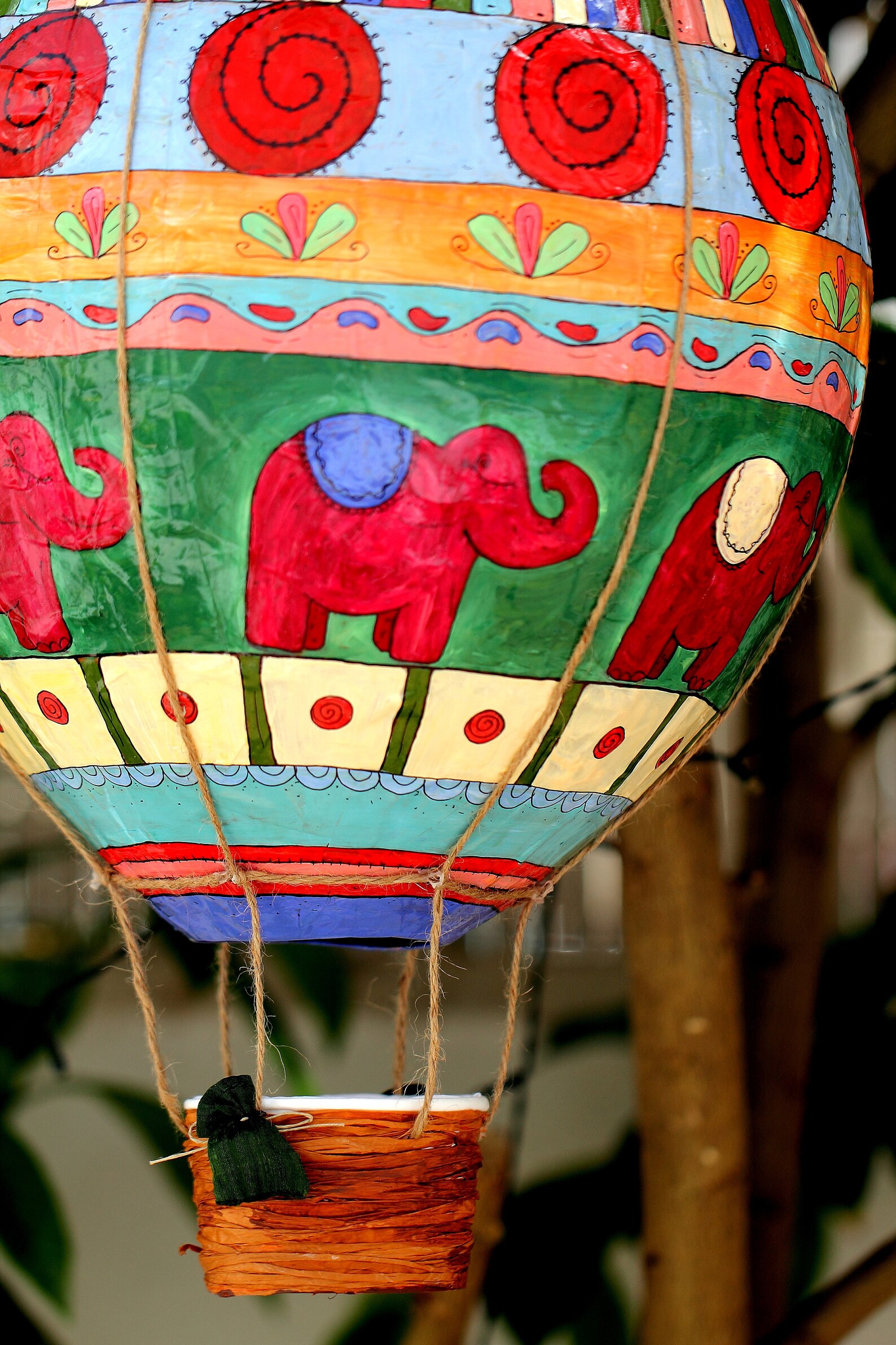 Decorative Hot Air Balloon Made and Hand Painted With LED Lighting