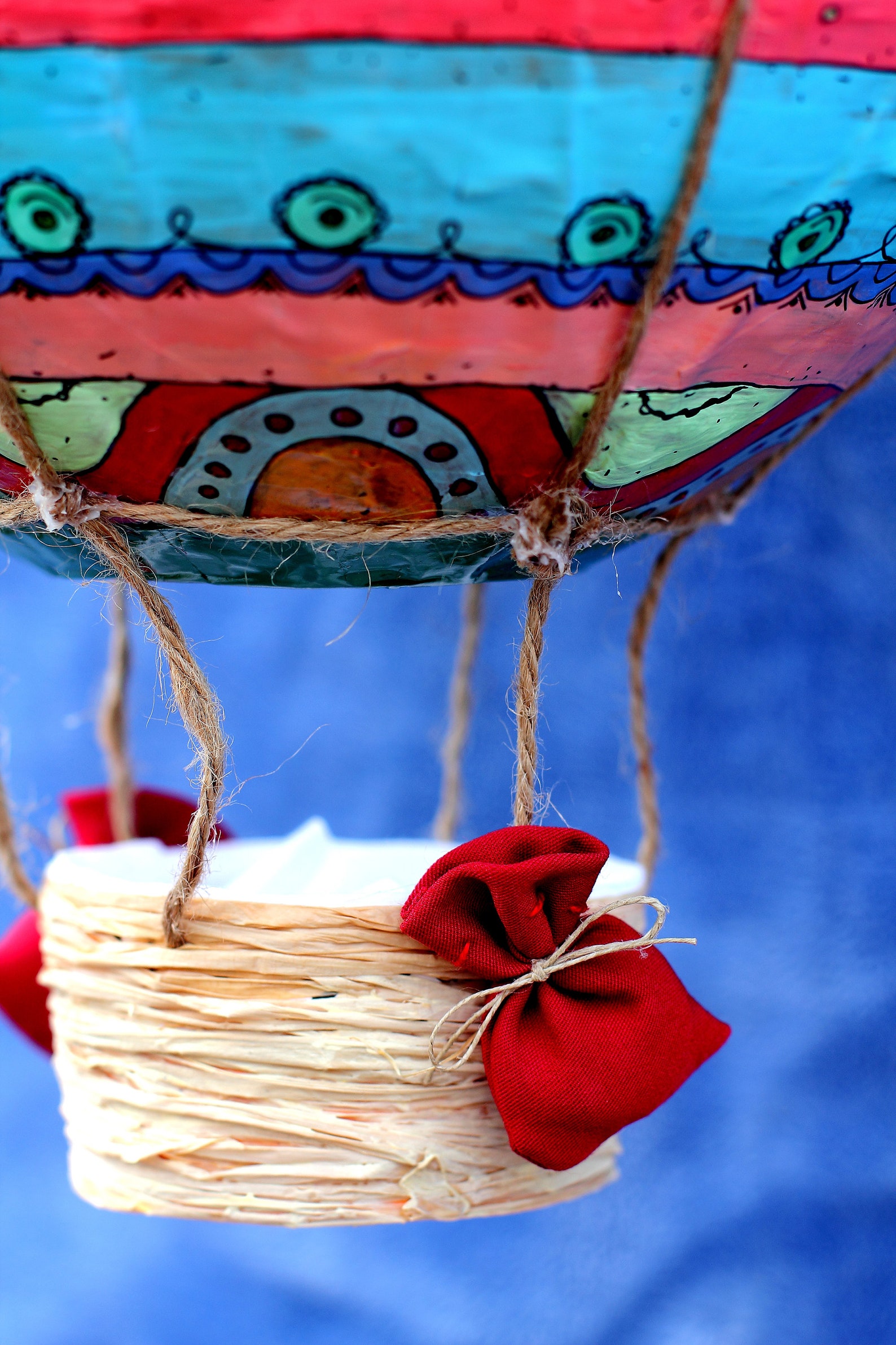 Decorative Hot Air Balloon Made and Hand Painted With LED Lighting