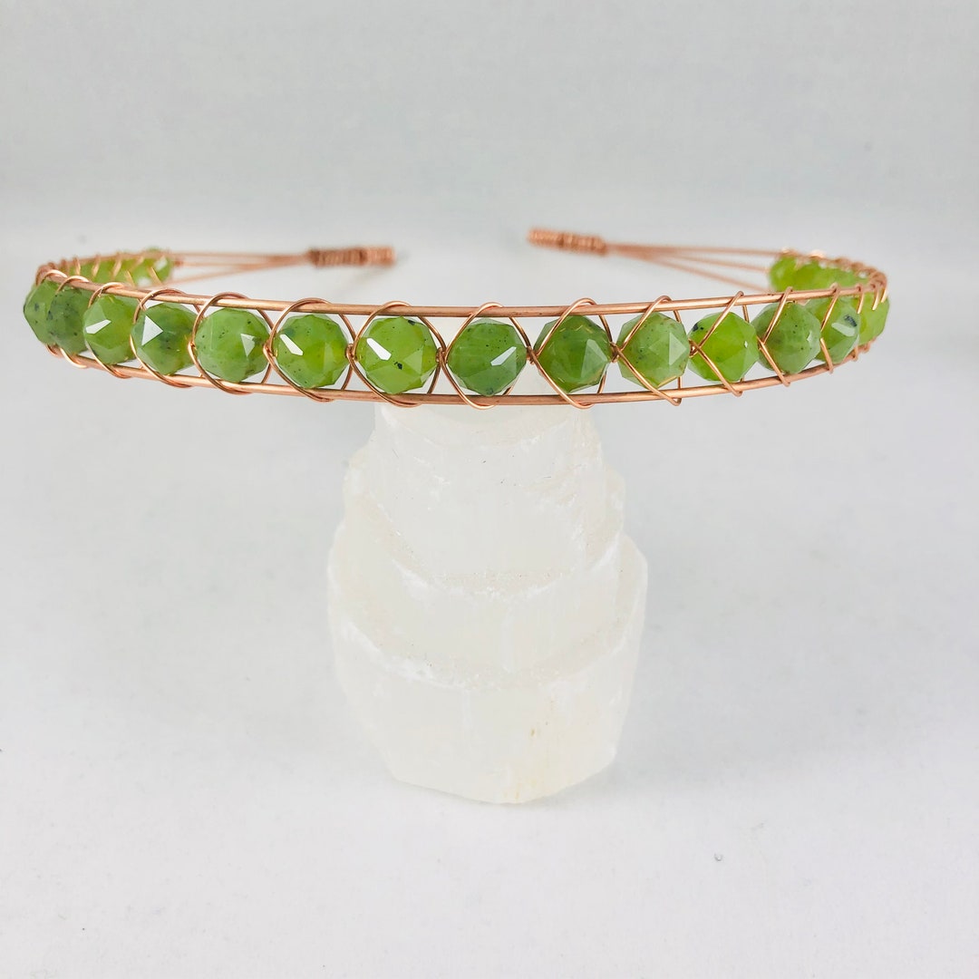 Jade Gemstone Headband Genuine Stone Beaded Natural Stone Etsy.de