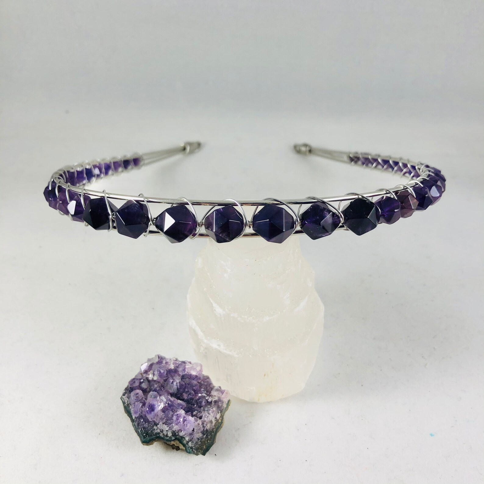 Amethyst Headband Genuine Stone Gemstone headband Etsy