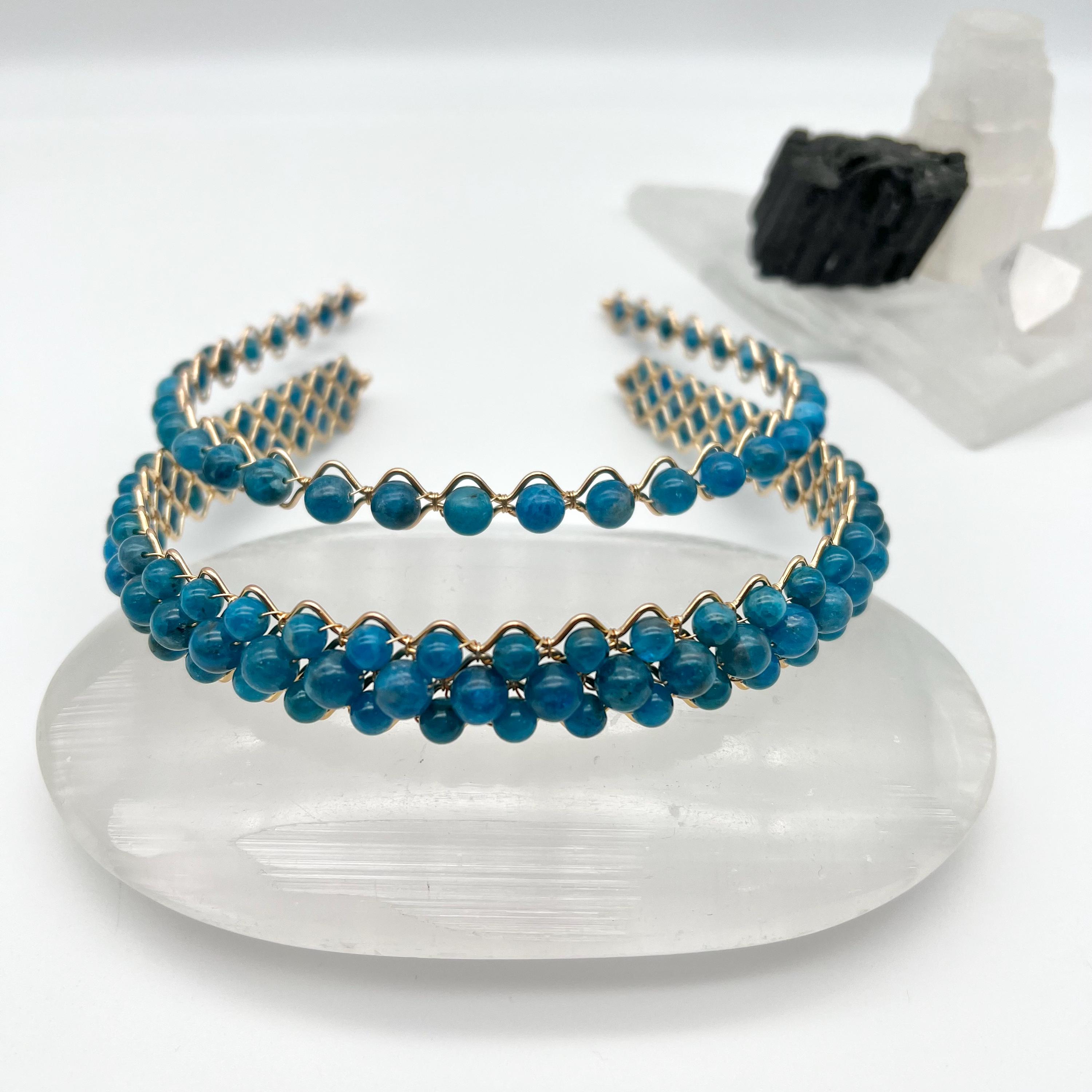 Deep Teal Beaded Knot Velvet Headband Teal Faceted Beads Handmade Knotted Winter Velvet Knotted Headband – teachcreateexplore main image 4