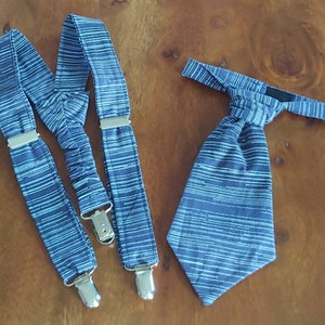 Navy blue with white stripes suspender and tie set, infant accessories, toddler accessories, matching outfits, little man birthday, photo