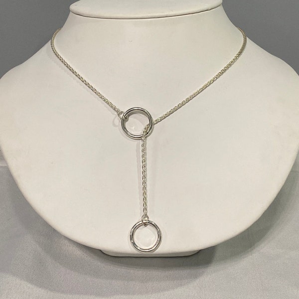 Sterling silver lariat style slave collar