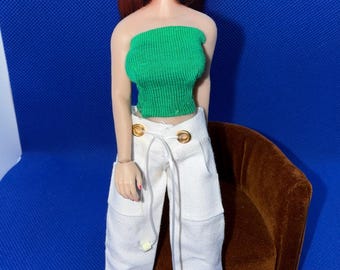Coastal Luxe Cargo Pants – Handmade 1:12 Scale Doll Clothing for TBLeague Phicen Females