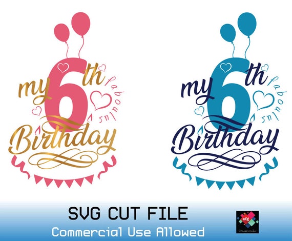 Download Birthday Svgmy Sixth Birthday Svggirl Birthday Svg My 6th Etsy