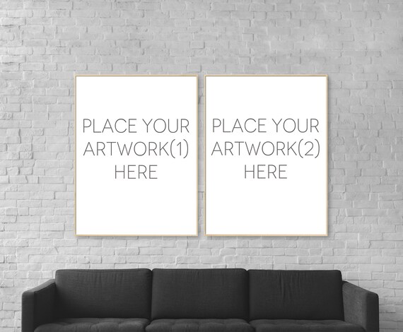 2 Frame Mockup 2 Frame Mock Up 2 Frames On Wall Simple Etsy