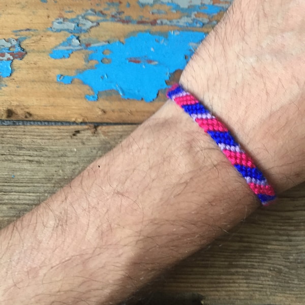 bisexual pride bracelet, bisexual macrame bracelet, bisexual flag bracelet, lgtbi bracelet, bisexual pride bracelet