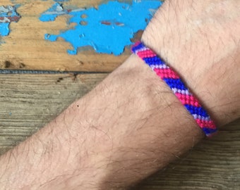 bisexual pride bracelet, bisexual macrame bracelet, bisexual flag bracelet, lgtbi bracelet, bisexual pride bracelet