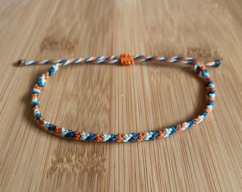 Tobillera Surfista hecha a mano, Pulsera de tobillo boho apilable, Tobillera de macrame, Joyeria de la amistad, Tobillera para hombre