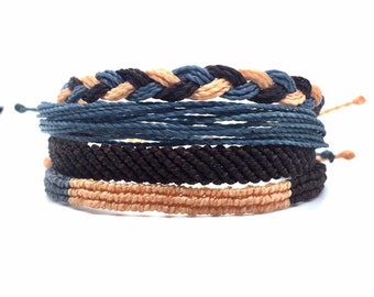 4 surfer bracelets for men, set of 4 macrame bracelets for men, pack of 4 bracelets, Christmas gift, friendship bracelets.