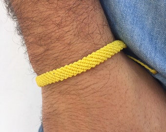 Macrame Bracelet, Bracelet for Women, Bracelet for Men, Waterproof Bracelet, Surf Bracelet, Yellow Bracelet, Friendship Bracelet, gift