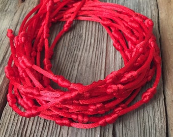 Pulsera de protección roja de 7 nudos, pulsera de cuerda roja, pulsera de tobillo de 7 nudos, pulsera de protección, pulsera roja, regalo