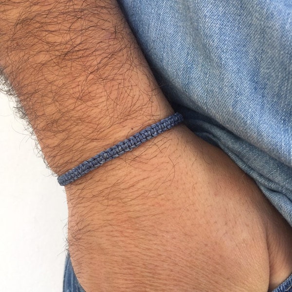 Bracelet fin pour homme, Bracelet homme, Bracelet basique, Bracelet macramé, Bracelet fil, Bracelet résistant à l'eau, Cadeau d'anniversaire