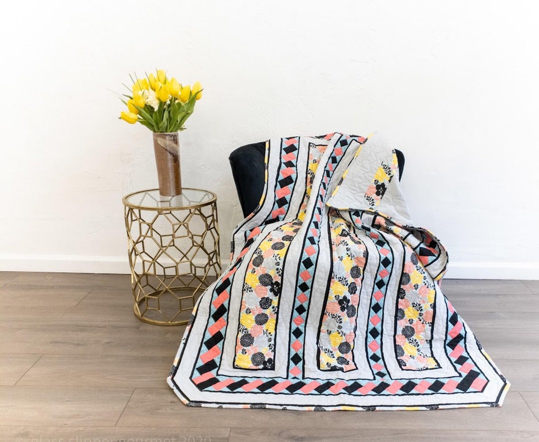 Handmade Floral Baby Quilt – Modern Cotton Lap Quilt, 42x60 - Etsy