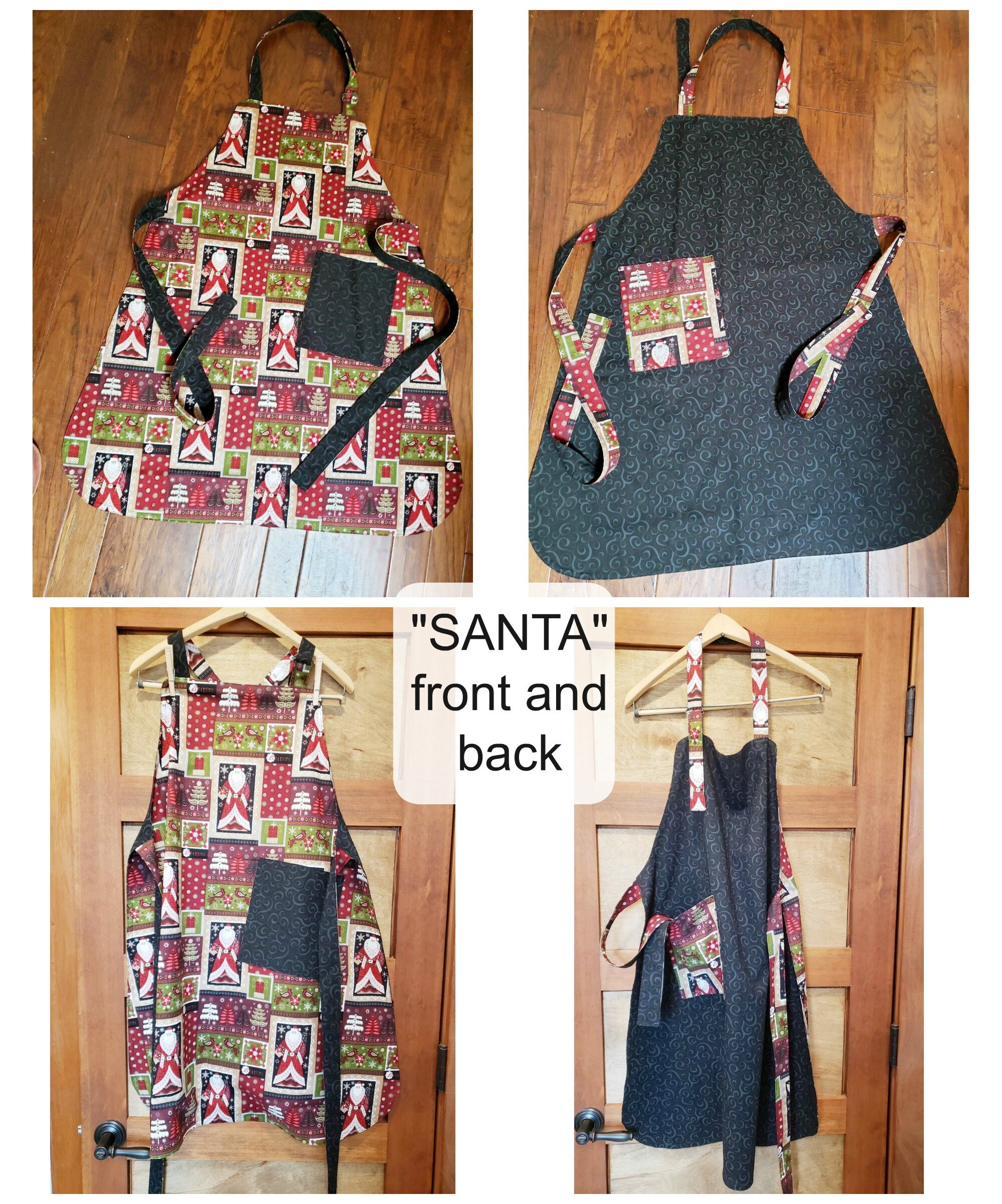 CUTE CHRISTMAS APRON 100 Cotton Bib Style Reversible Etsy