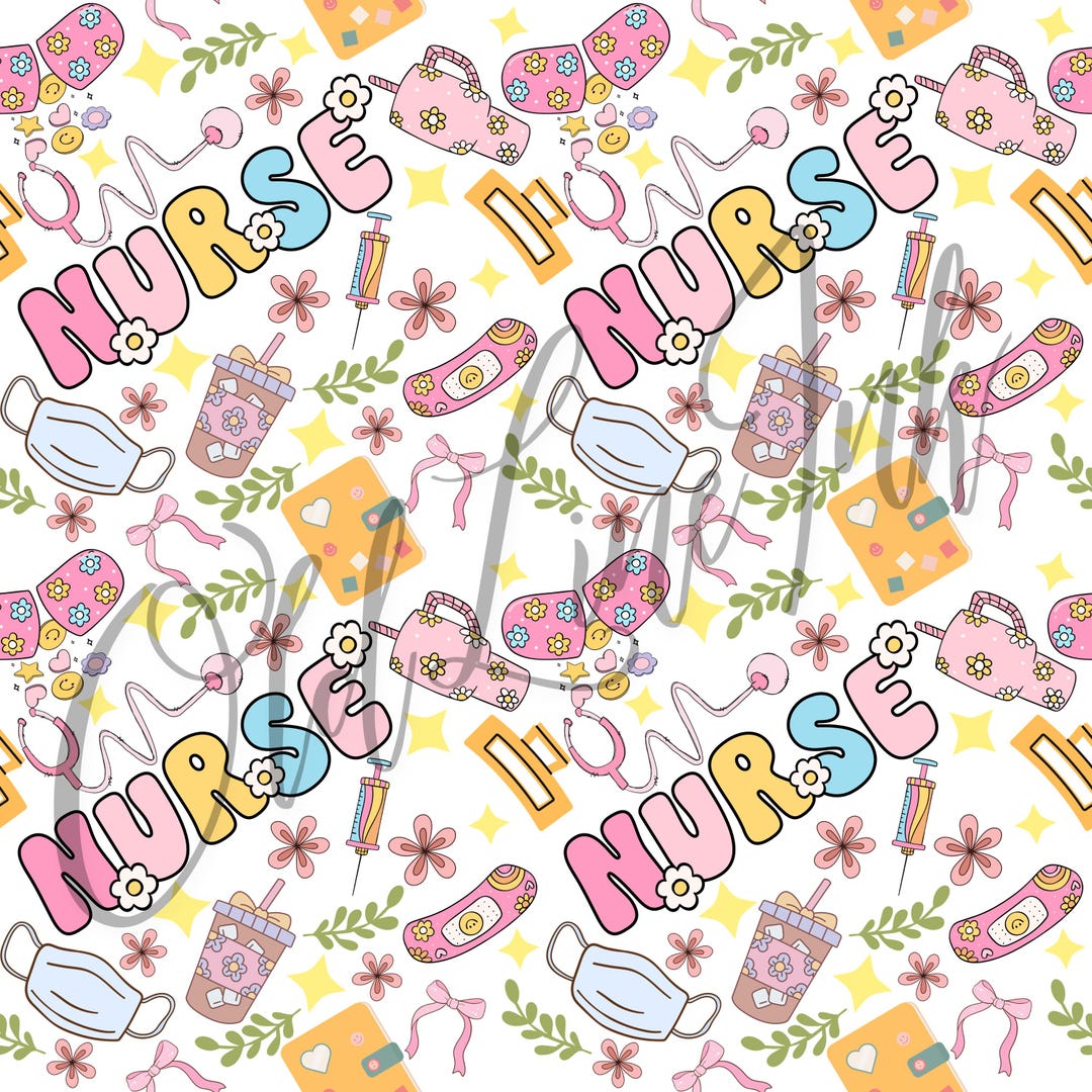 Nures Pattern Paper Nurse Pattern | Digital Paper | 4000px X 4000px Pattern PNG | Girly ...