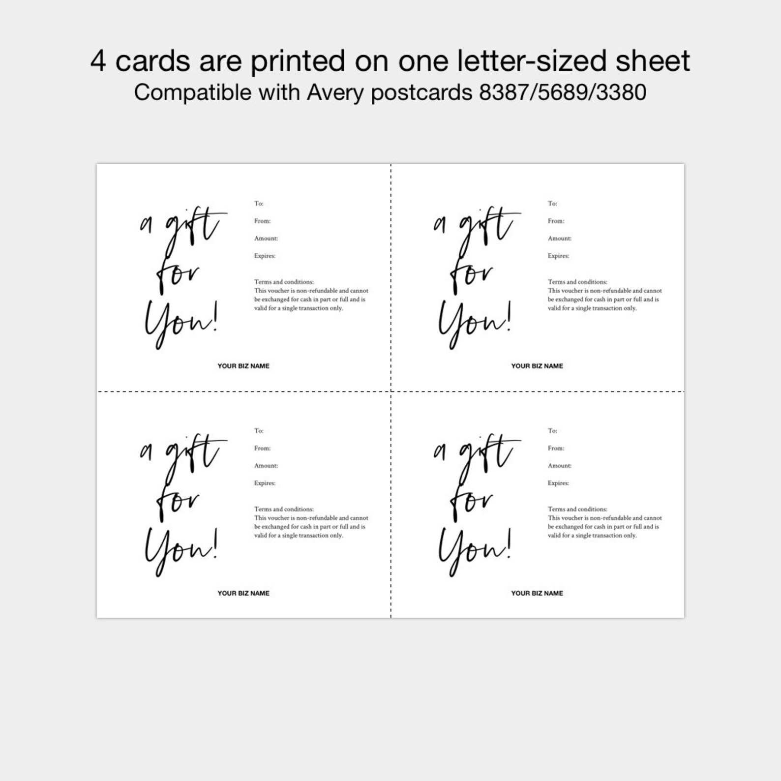 Gift Certificate Templates Printable Gift Certificate | Etsy