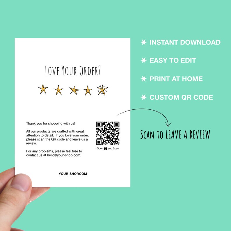 Review Cards Feedback Cards Packaging Inserts for Etsy Etsy