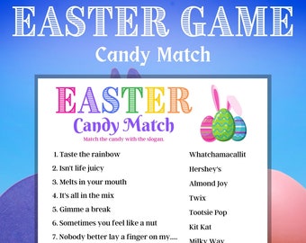 Easter Candy Match, Family Game, Virtual Party Game, Easter Activity, Games for kids, Games for Adults, Seniors, Classroom Game