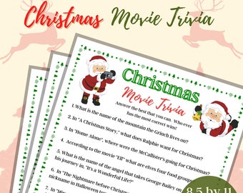 Christmas Movie Trivia, Christmas Game, Family Game, Party Game, Activity for Kids,  Activity for Adults, Office Party Games