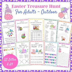 Adult Easter Scavenger Hunt, Outdoor Treasure Hunt, Treasure Hunt clues,  Game for Adults, Puzzles for Adults