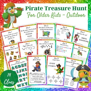 Pirate Scavenger Hunt, Outdoor Treasure Hunt, Game for older kids, Treasure Hunt clues,  Good for Tweens, Teenagers, Adults