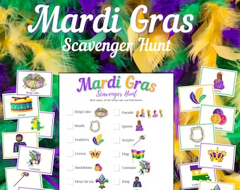 Mardi Gras Scavenger Hunt, School & Home Activity (PDF)
