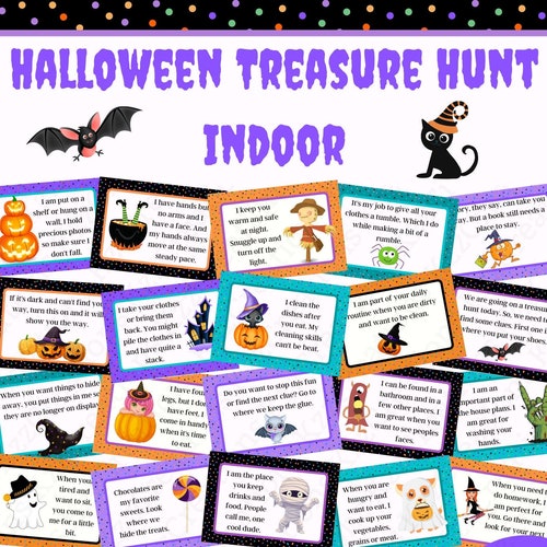 Outdoor Halloween Treasure Hunt Clues Halloween Scavenger - Etsy