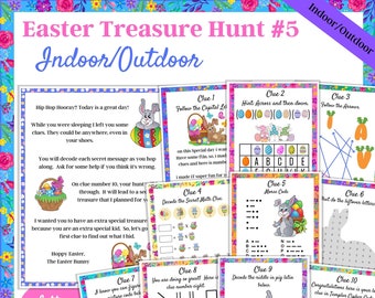 Indoor and Outdoor Easter Scavenger Hunt, Easter Bunny Letter, Easter Treasure Hunt #5, Game for older kids, Easter Activity