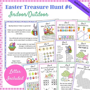 Indoor and Outdoor Easter Scavenger Hunt, Easter Bunny Letter, Easter Treasure Hunt #6, Game for older kids, Easter Activity