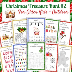 Caça ao tesouro de Natal ao ar livre, carta do Papai Noel, caça ao tesouro ao ar livre # 2, jogo para crianças, download instantâneo, atividade de Natal