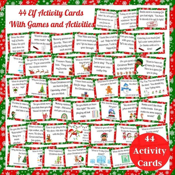 Christmas Elf Bundle, Elf Activity Kit, 44 Rhyming Elf Notes, Lots of Elf Games for the kids to play, Arrival and Goodbye Elf Letters