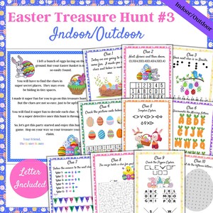 Indoor and Outdoor Easter Scavenger Hunt, Easter Bunny Letter, Easter Treasure Hunt #3, Game for older kids, Easter Activity