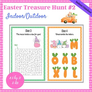 Indoor and Outdoor Easter Treasure Hunt, Easter Bunny Letter, Easter ...