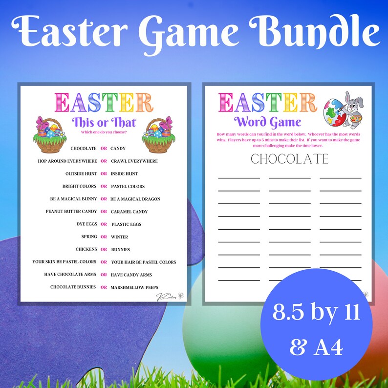 Easter Games, 20 Game Bundle, Virtual Party Games, Easter Activity, Games for kids, Games for Adults, Family Games, Classroom Bundle image 9