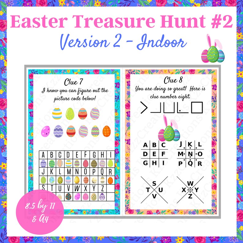 Easter Treasure Hunt, Crack the Code Clues, Game for Older Kids (PDF ...