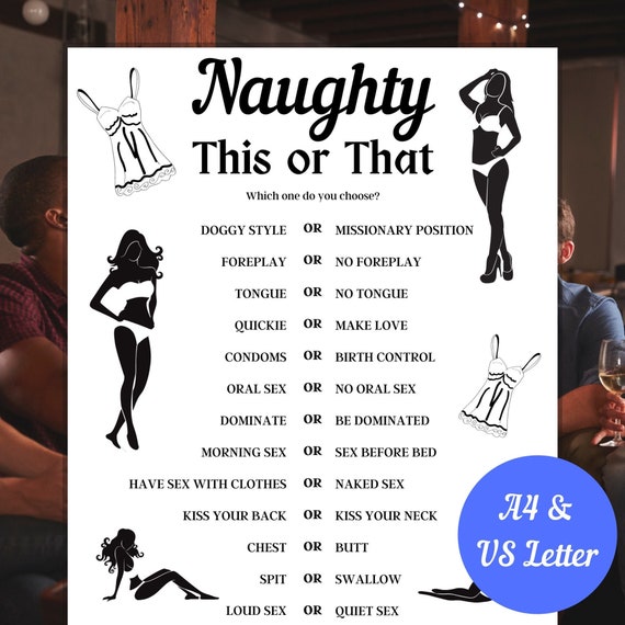 Jeu coquin ceci ou cela, jeu pour adultes, jeu de fête coquin, soirée entre  filles, jeu