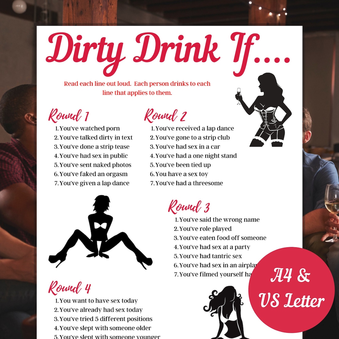 Dirty Drink If Game, Adult Game, Naughty Party Game, Girls Night Out