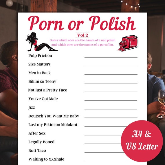 Porn or Polish Game, Vol 2, Adult Game, Party Game, Girls Night Out, Stag  Do Game, Bachelorette Party Game, Bachelor Party Game - Etsy