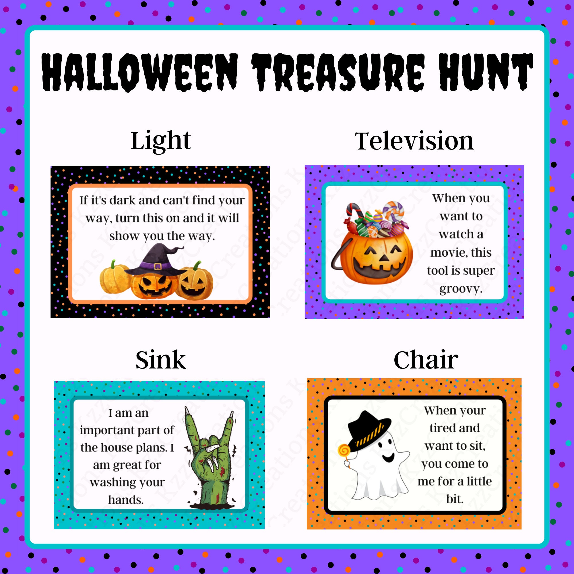 Halloween Treasure Hunt Indoor Scavenger Hunt Halloween Game - Etsy
