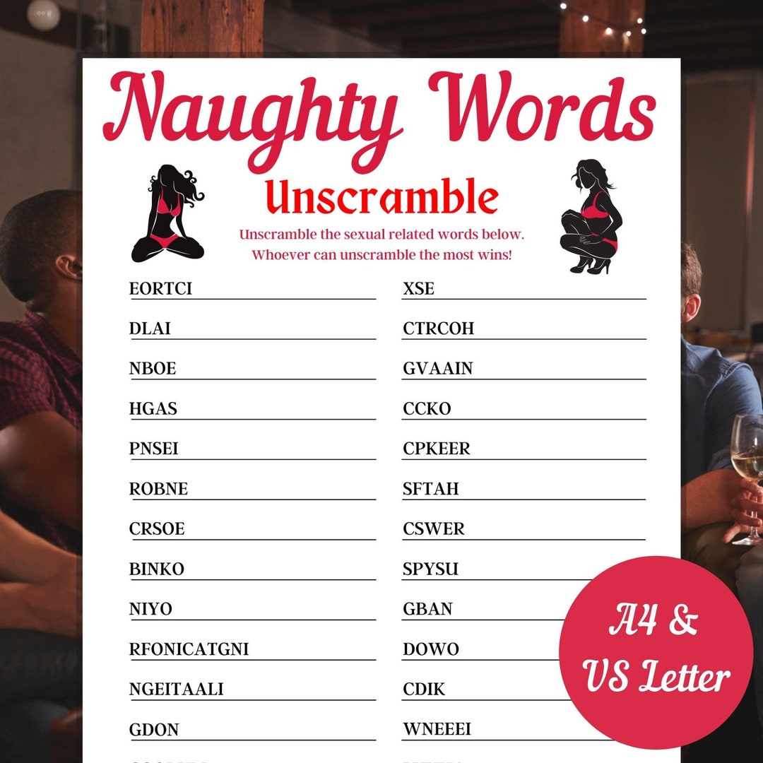 Naughty Words Unscramble Game, Adult Game, Party Game, Girls Night Out