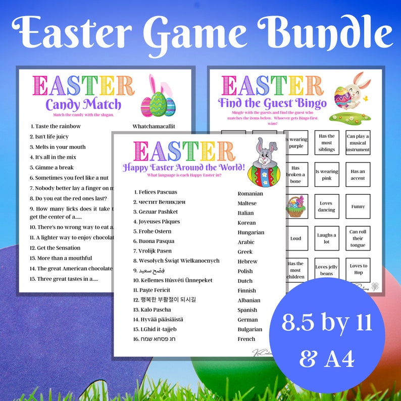Easter Games, 20 Game Bundle, Virtual Party Games, Easter Activity, Games for kids, Games for Adults, Family Games, Classroom Bundle image 8