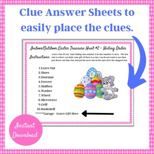 Indoor and Outdoor Easter Treasure Hunt, Easter Bunny Letter, Easter ...