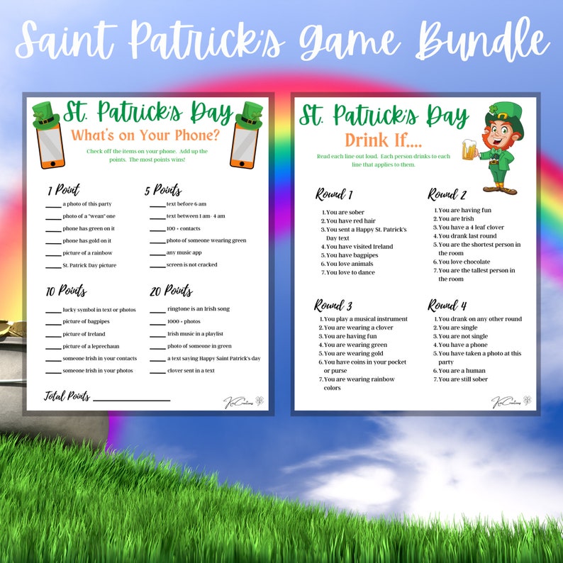 St Patrick's Day Game Bundle, 20 Printable Family Activities (PDF) image 9